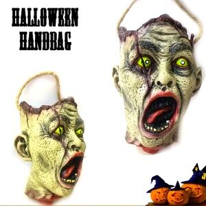 🆕 Spooky Zombie Design Handbag With Hemp Rope, Perfect For Candy & Gifts 👻